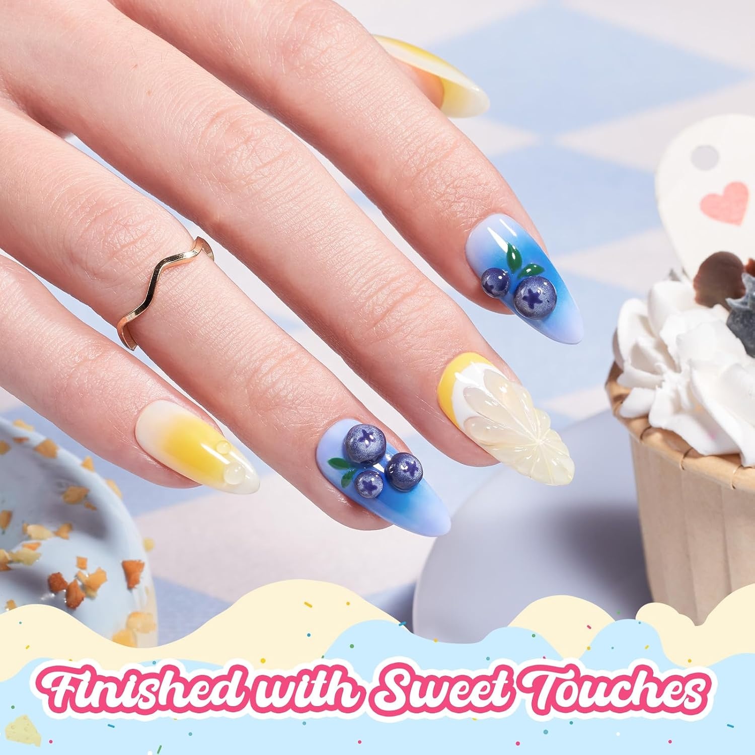 image:imageBeetles Siren Song Cat Eye Gel Nail Polish Set 6 Colors 9ml Fall Gel Blue Purple Magnetic Gel Polish Kit with Cat EyeampWater Ripple Magnets Stick Nail Charms Soak Off UV Nail Art Gift for WomenD Creme Blue Blueberry Smoothie