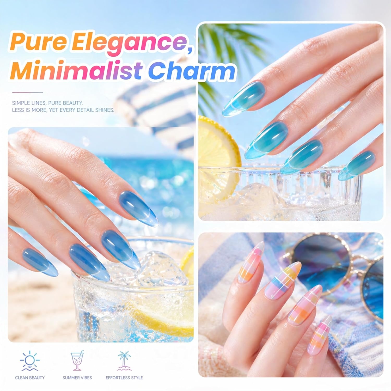 image:imageBeetles Siren Song Cat Eye Gel Nail Polish Set 6 Colors 9ml Fall Gel Blue Purple Magnetic Gel Polish Kit with Cat EyeampWater Ripple Magnets Stick Nail Charms Soak Off UV Nail Art Gift for WomenSunstripe