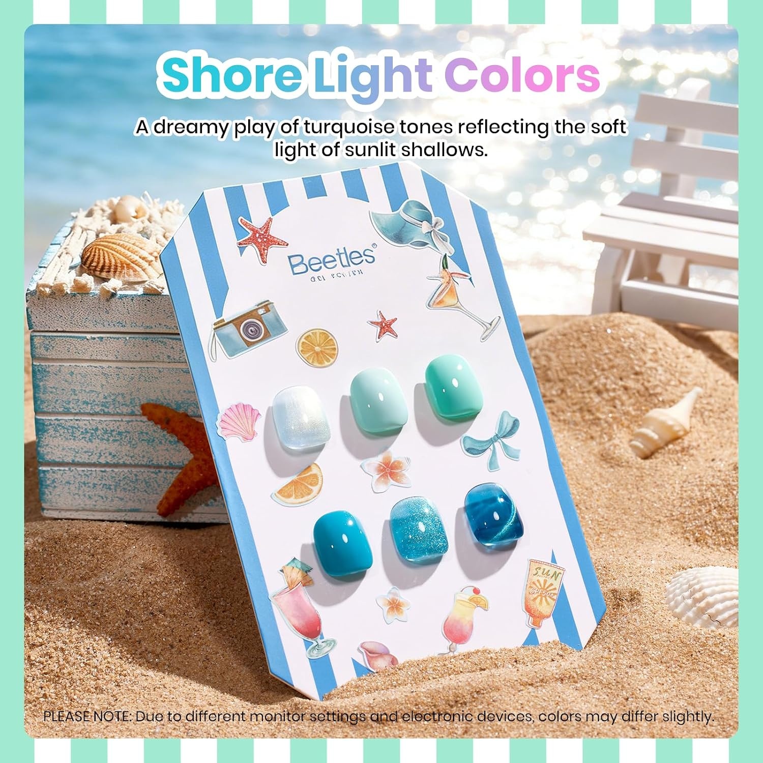 image:imageBeetles Siren Song Cat Eye Gel Nail Polish Set 6 Colors 9ml Fall Gel Blue Purple Magnetic Gel Polish Kit with Cat EyeampWater Ripple Magnets Stick Nail Charms Soak Off UV Nail Art Gift for WomenShore Light