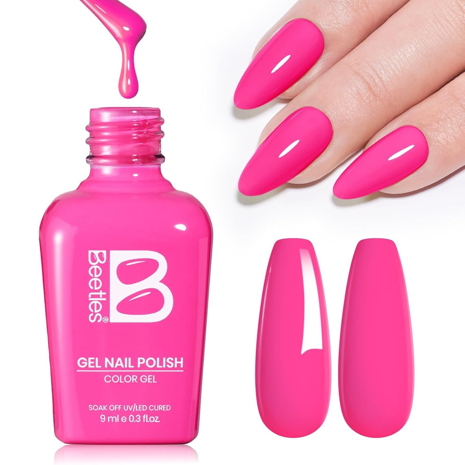 image:imageBeetles Siren Song Cat Eye Gel Nail Polish Set 6 Colors 9ml Fall Gel Blue Purple Magnetic Gel Polish Kit with Cat EyeampWater Ripple Magnets Stick Nail Charms Soak Off UV Nail Art Gift for Women0Bikini Pink