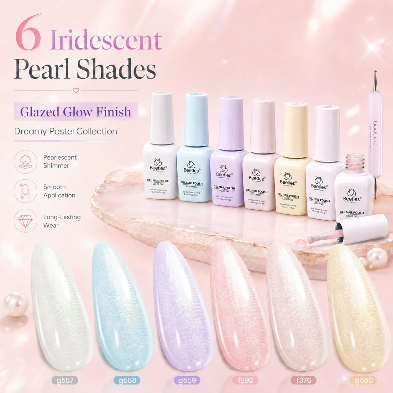 image:imageBeetles Siren Song Cat Eye Gel Nail Polish Set 6 Colors 9ml Fall Gel Blue Purple Magnetic Gel Polish Kit with Cat EyeampWater Ripple Magnets Stick Nail Charms Soak Off UV Nail Art Gift for WomenCreamy Twist