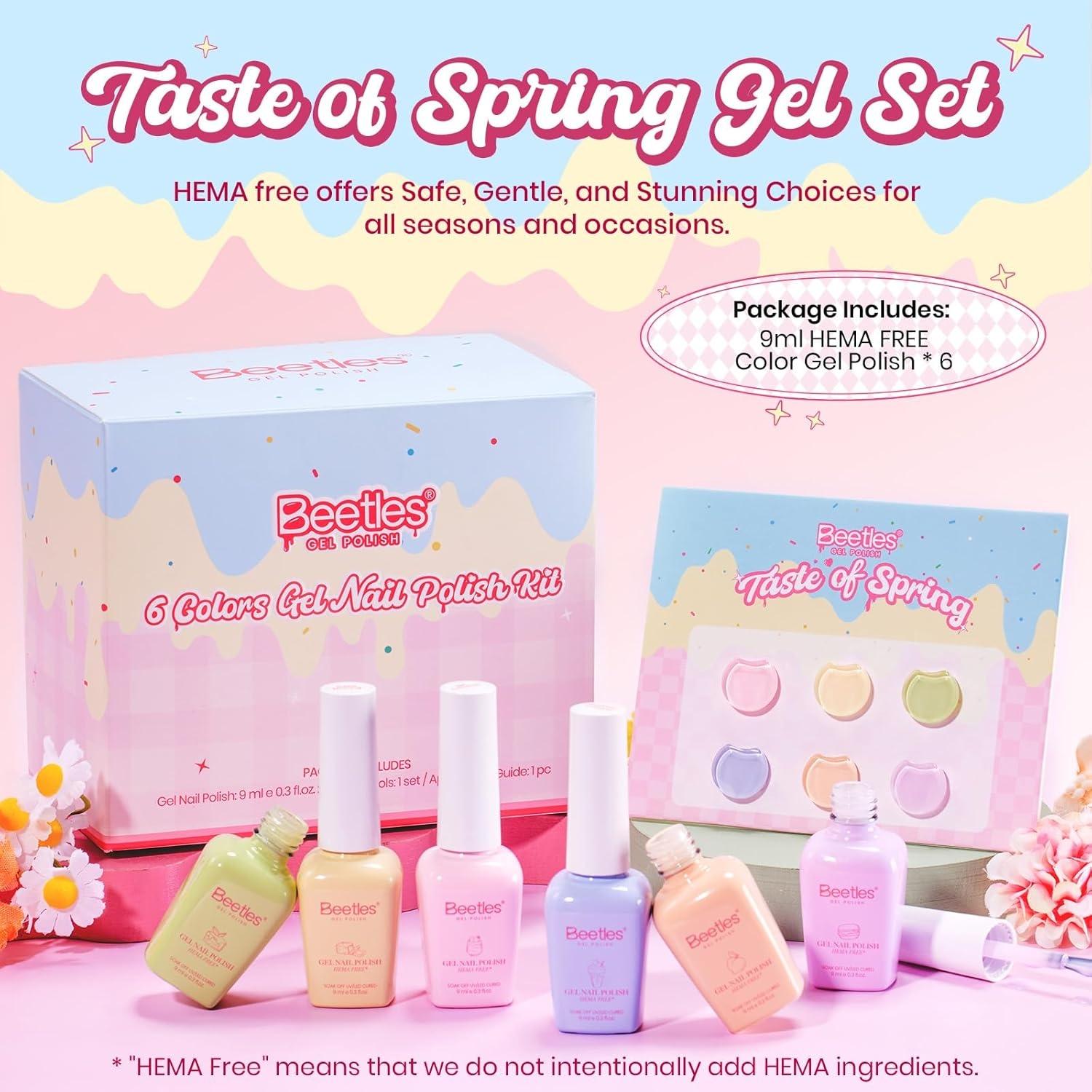 image:imageBeetles Siren Song Cat Eye Gel Nail Polish Set 6 Colors 9ml Fall Gel Blue Purple Magnetic Gel Polish Kit with Cat EyeampWater Ripple Magnets Stick Nail Charms Soak Off UV Nail Art Gift for WomenTaste of Spring