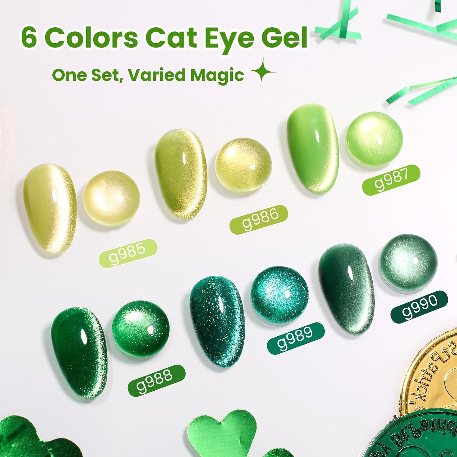 image:imageBeetles Summer Gel Nail Polish Set 5 Winter Colors Dark Blue Glitter White Light Blue Silver Gel Polish with Sealing Gel Sugar Dust Powder Nail Sticker UV LED Needed Gifts for Women Sparkling Snow000Green Spirit
