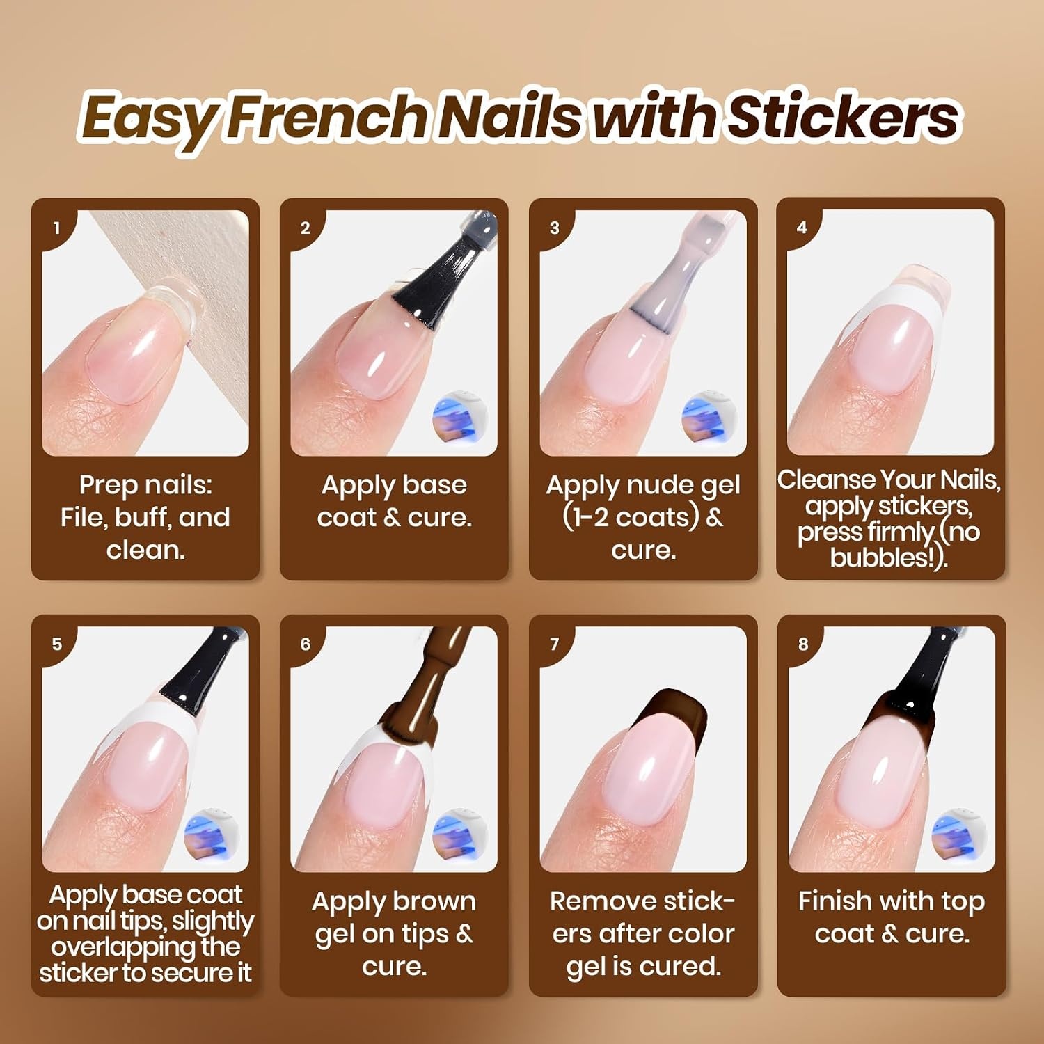 image:imageBeetles Summer Gel Nail Polish Set 5 Winter Colors Dark Blue Glitter White Light Blue Silver Gel Polish with Sealing Gel Sugar Dust Powder Nail Sticker UV LED Needed Gifts for Women Sparkling SnowEspresso French