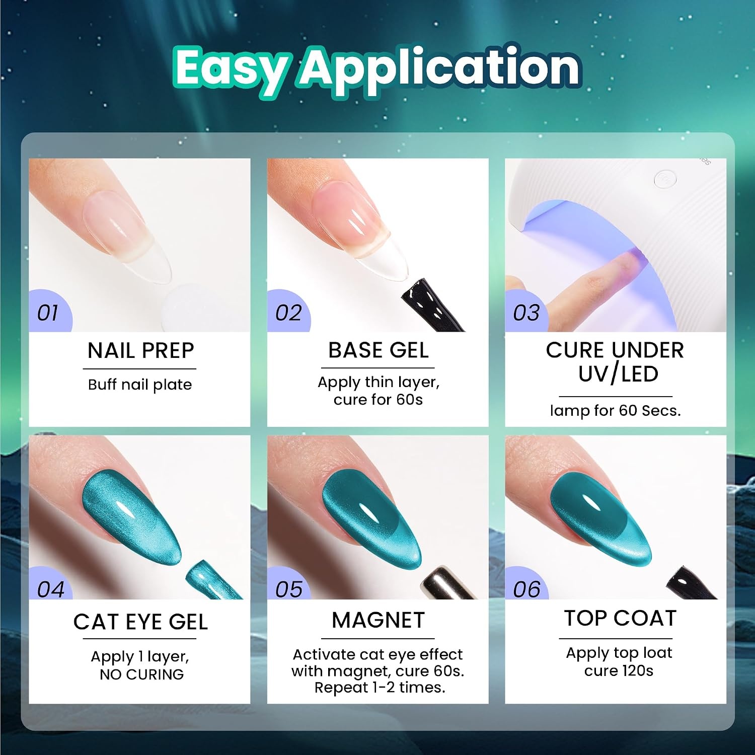 image:imageBeetles Summer Gel Nail Polish Set 5 Winter Colors Dark Blue Glitter White Light Blue Silver Gel Polish with Sealing Gel Sugar Dust Powder Nail Sticker UV LED Needed Gifts for Women Sparkling Snow000Galaxy Beam