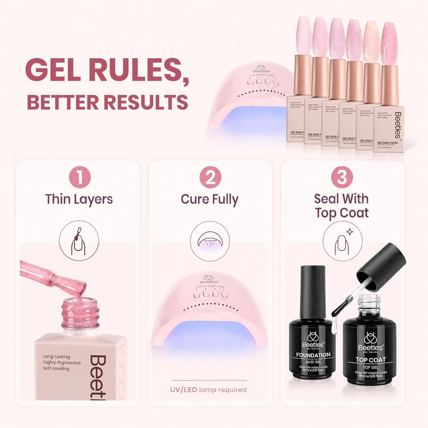 image:imageBeetles Summer Gel Nail Polish Set 5 Winter Colors Dark Blue Glitter White Light Blue Silver Gel Polish with Sealing Gel Sugar Dust Powder Nail Sticker UV LED Needed Gifts for Women Sparkling Snow00Romantic Shimmer