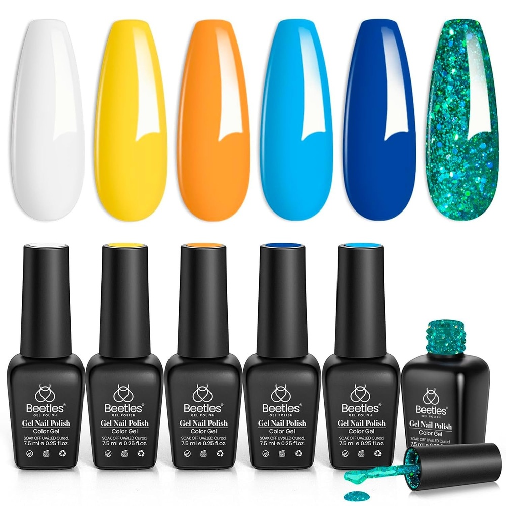 image:imageBeetles Fall Cat Eye Gel Nail Polish Set Gilded Leaves 6 Colors Amber Brown Gold Nude Magnetic Glitter Gel Polish Soak Off UV Nail Gel for DIY Manicure Nail Art Salon Use Gift for WomenPleasure Beach