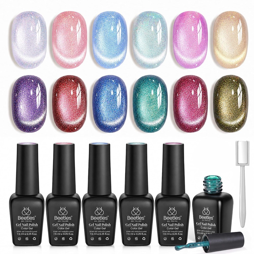 image:imageBeetles Fall Cat Eye Gel Nail Polish Set  Gilded Leaves 6 Colors  Amber Brown Gold Nude Magnetic Glitter Gel Polish Soak Off UV Nail Gel for DIY Manicure Nail Art Salon Use Gift for WomenFairys Descent