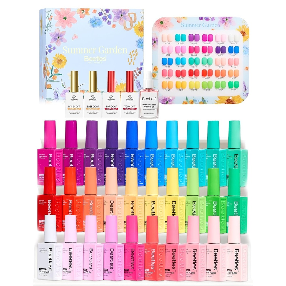 image:imageBeetles Fall Gel Polish Set  Amber Season with Color Card 6 Colors Yellow Brown Gel Nail Polish Set 15ML Full Size Same Color Same Bottle LongLasting Soak Off UV Lamp Fall Nails ArtSummer Garden