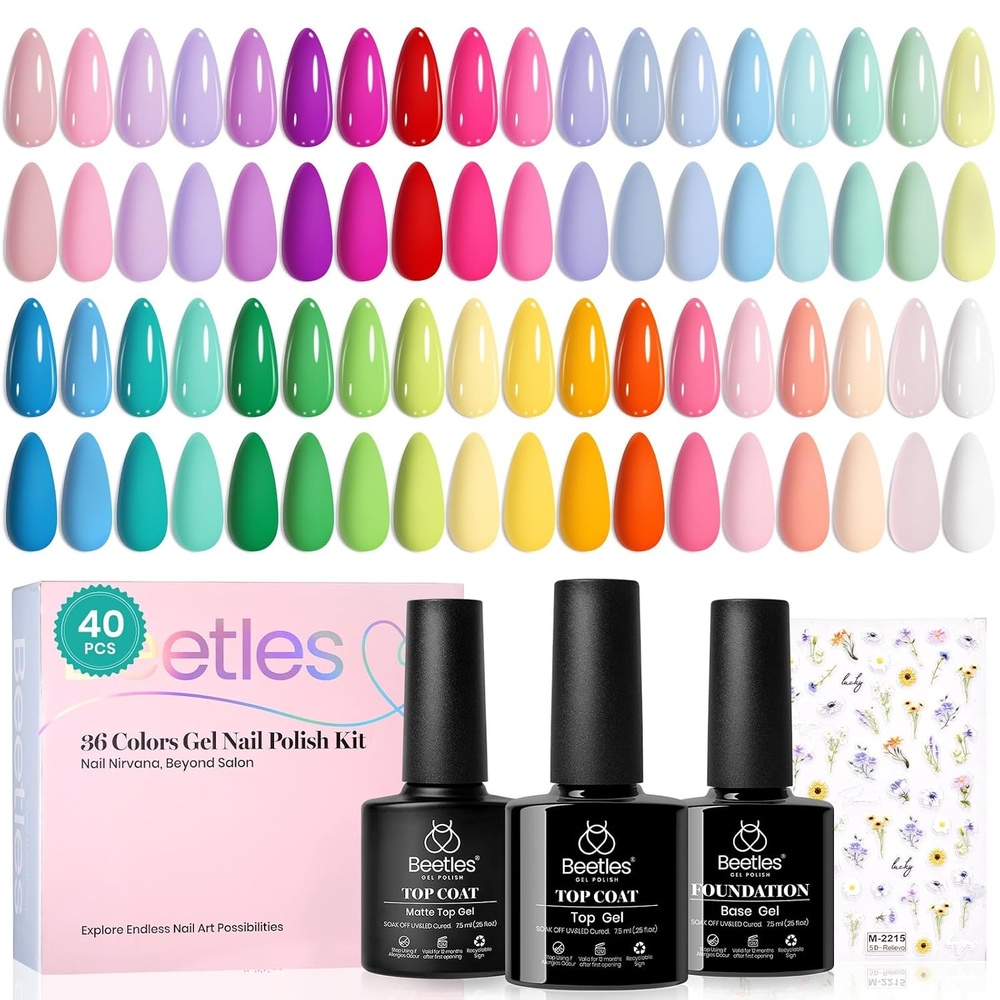image:imageBeetles Fall Gel Polish Set Fall Passage Collection 25 Autumn Colors Burgundy Brown Orange Dark Gel Polish Base Glossy Matte Top Coat UV LED Soak Off Gifts for Women0036 Colors Petal Symphony