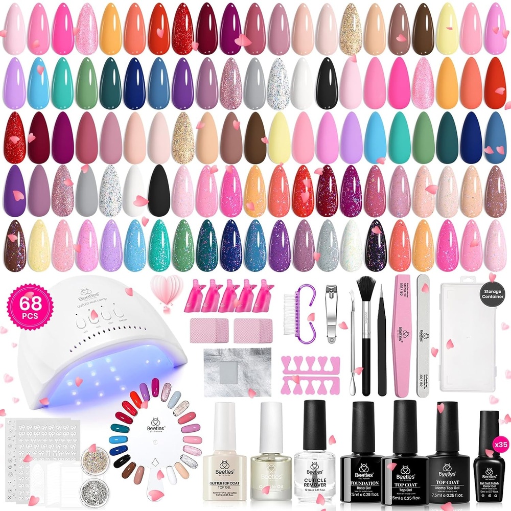 image:imageBeetles Fall Gel Polish Set Fall Passage Collection 25 Autumn Colors Burgundy Brown Orange Dark Gel Polish Base Glossy Matte Top Coat UV LED Soak Off Gifts for Women8Vivid Seasons 68PCS 35 Colors