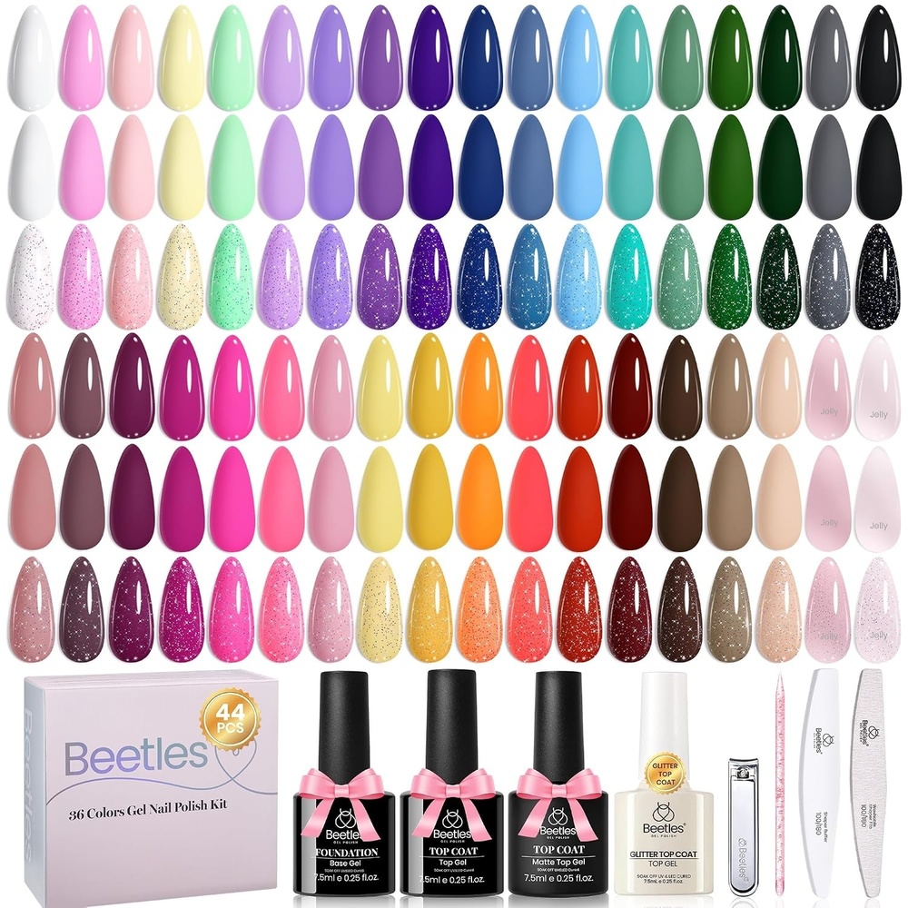 image:imageBeetles Fall Gel Polish Set Fall Passage Collection 25 Autumn Colors Burgundy Brown Orange Dark Gel Polish Base Glossy Matte Top Coat UV LED Soak Off Gifts for WomenCold Shoulder