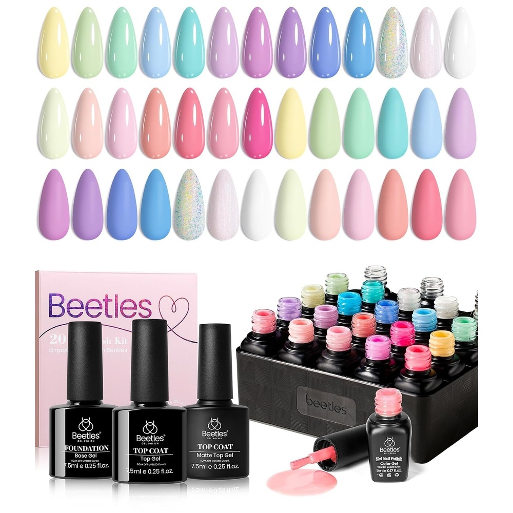 image:imageBeetles Fall Gel Polish Set Fall Passage Collection 25 Autumn Colors Burgundy Brown Orange Dark Gel Polish Base Glossy Matte Top Coat UV LED Soak Off Gifts for Women20 Colors Dreamy Town