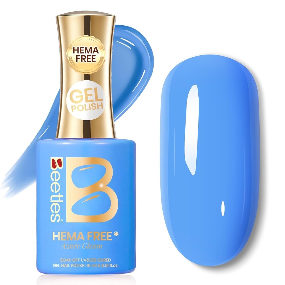 image:imageBeetles Nude Gel Nail Polish Cinnamon Black Tea 15ML Neutral Jelly Warm Nude Pink Nail Polish Base Color Nail Concealer Sheer Translucent Effect Soak Off UV French Nail Art Salon DIY Manicure GiftD Creme Blue Azure Gleam