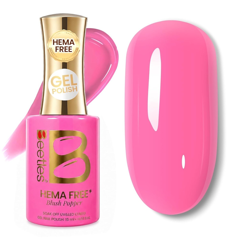 image:imageBeetles Nude Gel Nail Polish Cinnamon Black Tea 15ML Neutral Jelly Warm Nude Pink Nail Polish Base Color Nail Concealer Sheer Translucent Effect Soak Off UV French Nail Art Salon DIY Manicure GiftB Solid Pink Blush Popper