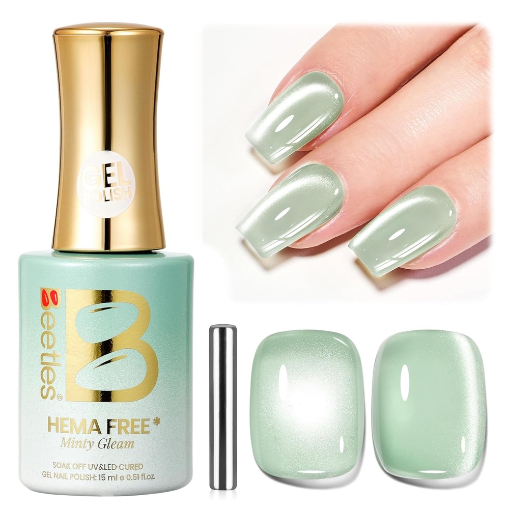 image:imageBeetles Nude Gel Nail Polish Cinnamon Black Tea 15ML Neutral Jelly Warm Nude Pink Nail Polish Base Color Nail Concealer Sheer Translucent Effect Soak Off UV French Nail Art Salon DIY Manicure GiftH Glassy Green Minty Gleam