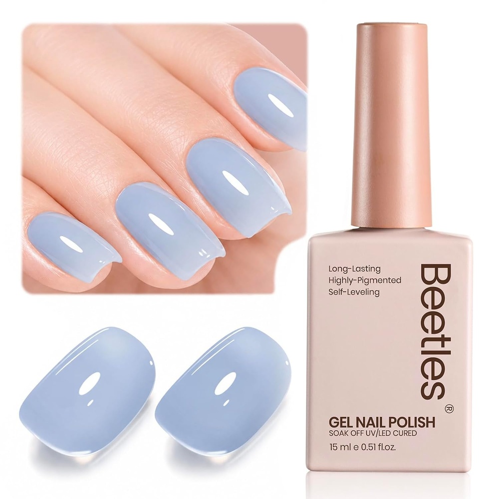 image:imageBeetles Purple Gel Nail Polish Fig Jelly 15ML Deep Purple Jelly Gel Polish Sheer Translucent Nail Polish Soak Off UV French Nail Art Salon DIY at Home Manicure Gift for WomenD Sheer Blue Silent Tide