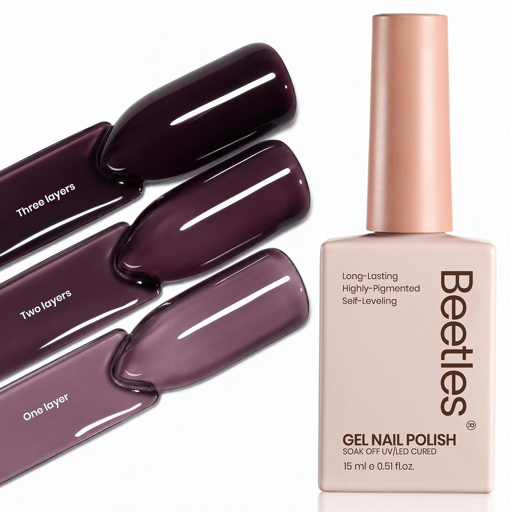 image:imageBeetles Purple Gel Nail Polish Fig Jelly 15ML Deep Purple Jelly Gel Polish Sheer Translucent Nail Polish Soak Off UV French Nail Art Salon DIY at Home Manicure Gift for WomenA Sheer Deep Purple Fig Jelly