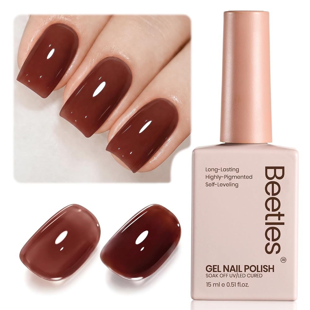 image:imageBeetles Purple Gel Nail Polish Fig Jelly 15ML Deep Purple Jelly Gel Polish Sheer Translucent Nail Polish Soak Off UV French Nail Art Salon DIY at Home Manicure Gift for WomenA Sheer Brown Red Brick Rose