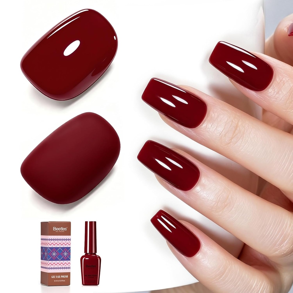 image:imageBeetles Red Gel Polish  Fall Nails Art Ruby Cherry Gel Nail Polish Same Color Bottle Soak Off UV Lamp LongLasting Manicure Salon DIY for Holiday