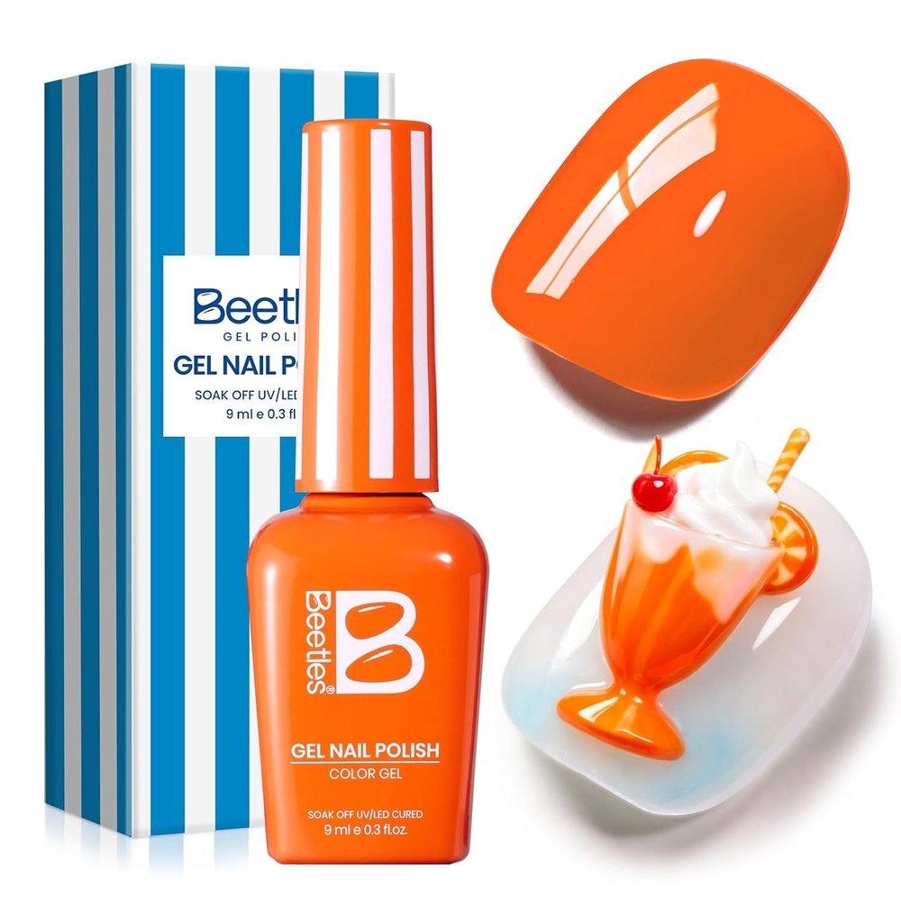 image:imageBeetles Siren Song Cat Eye Gel Nail Polish Set 6 Colors 9ml Fall Gel  Blue Purple Magnetic Gel Polish Kit with Cat EyeampWater Ripple Magnets Stick Nail Charms Soak Off UV Nail Art Gift for WomenM  Creme Orange  Citrus Pop