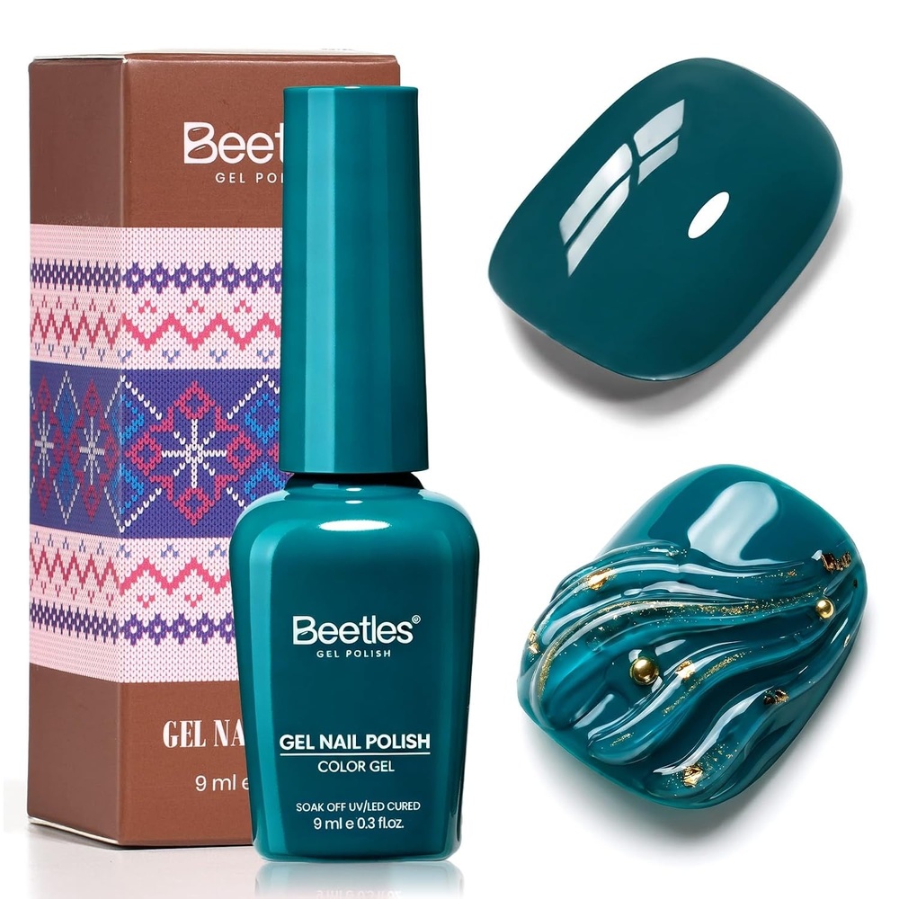 image:imageBeetles Siren Song Cat Eye Gel Nail Polish Set 6 Colors 9ml Fall Gel  Blue Purple Magnetic Gel Polish Kit with Cat EyeampWater Ripple Magnets Stick Nail Charms Soak Off UV Nail Art Gift for WomenO  Creme Teal  Deep Teal