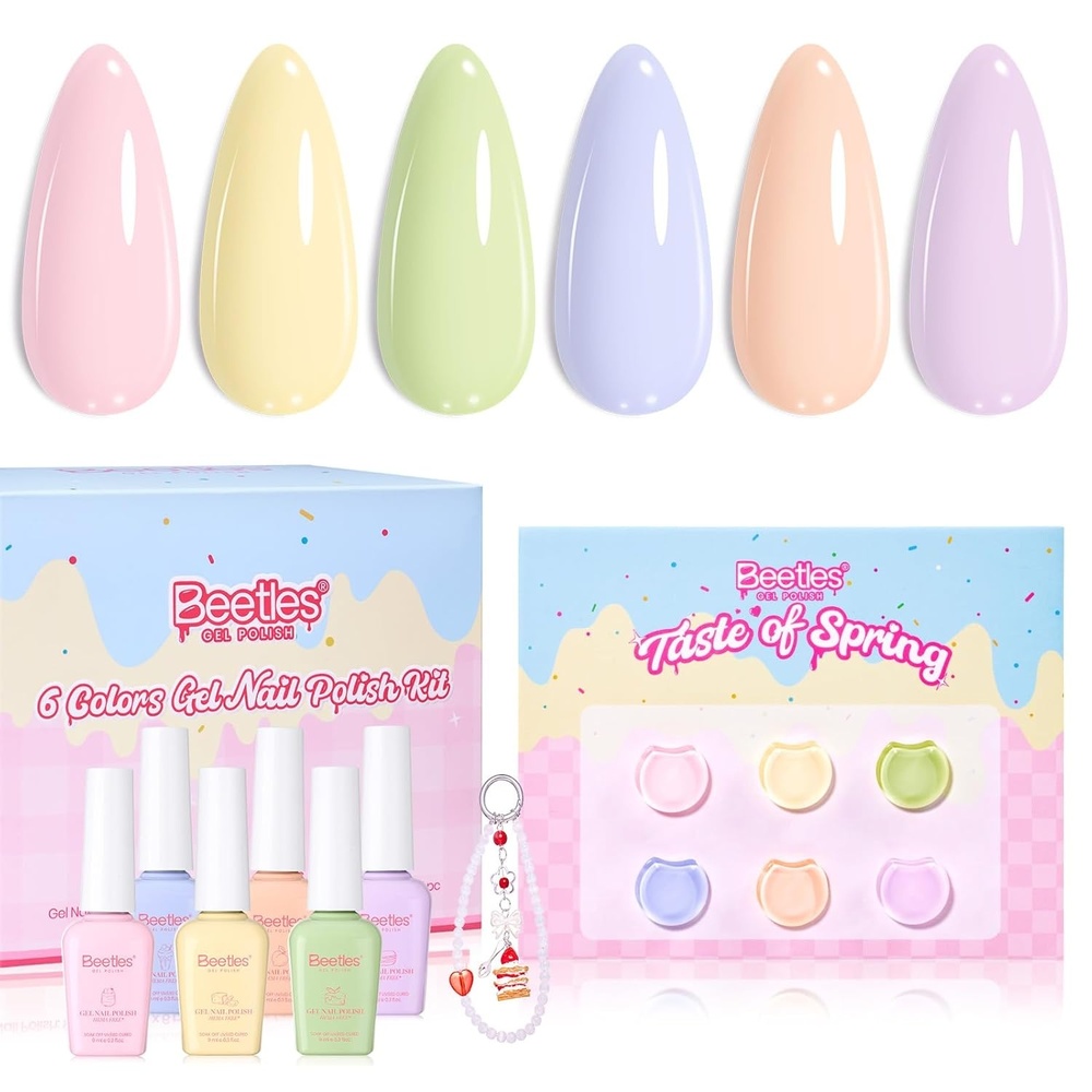 image:imageBeetles Siren Song Cat Eye Gel Nail Polish Set 6 Colors 9ml Fall Gel Blue Purple Magnetic Gel Polish Kit with Cat EyeampWater Ripple Magnets Stick Nail Charms Soak Off UV Nail Art Gift for WomenTaste of Spring