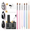 7-White&Black Gel Polish with Nail Art Brushes Set