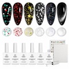 6Pcs Glitter Gel Top Coat Set