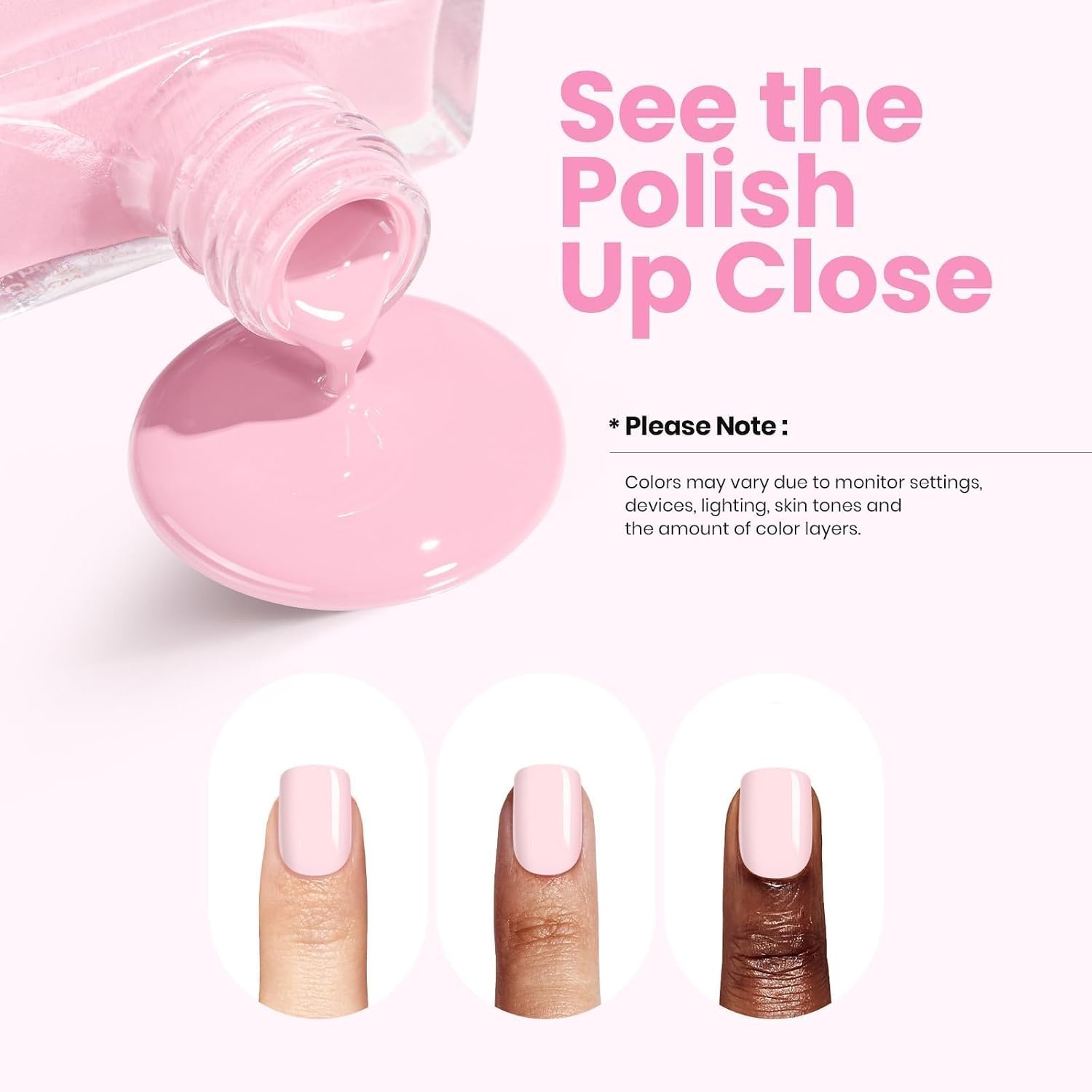 image:imageBeetles Dark Brown Nail Polish Quick Dry Regular Nail Polish Chocolate Mocha Brown Nail Polish Air Dry No UV Lamp Needed for DIY At Home Manicure 051Fl Oz15MLCloudy Rose
