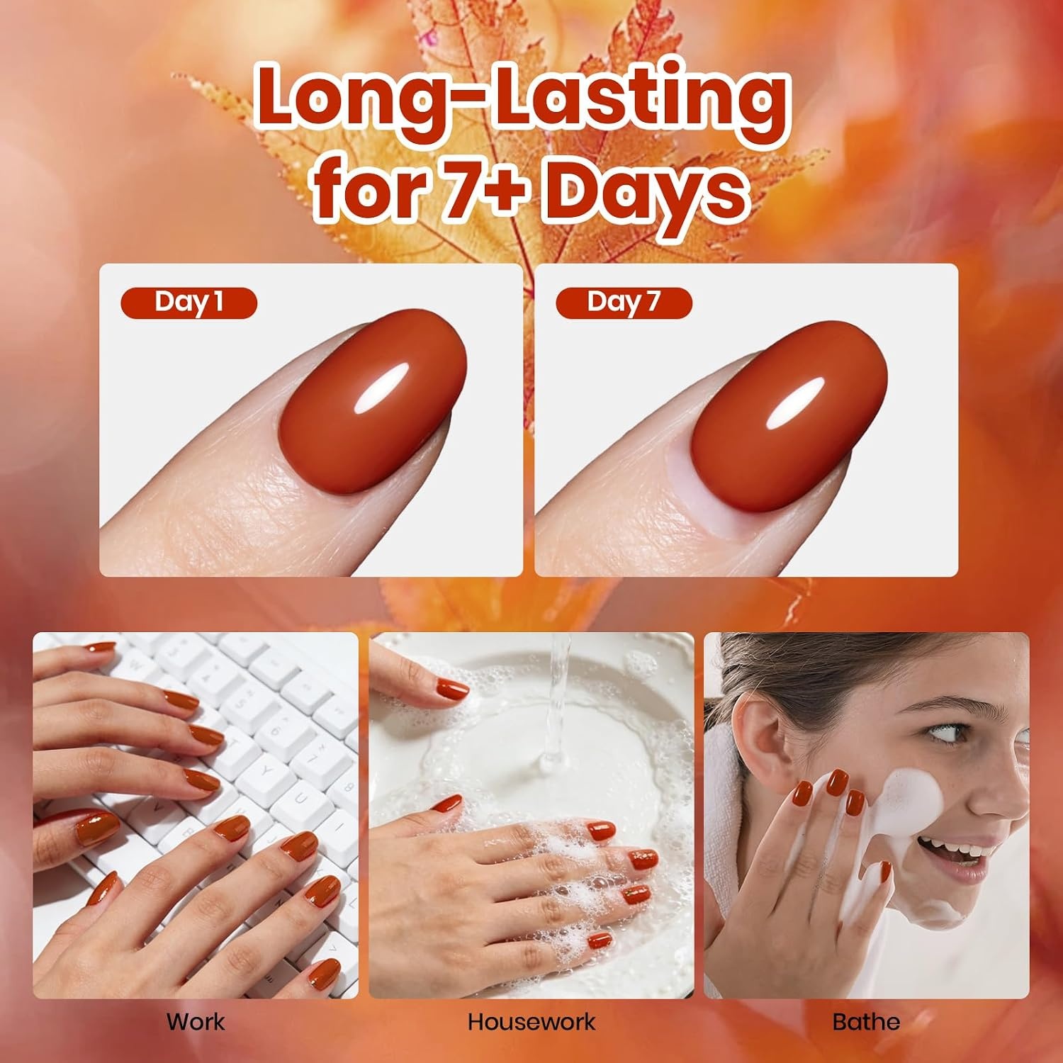 image:imageBeetles Dark Brown Nail Polish Quick Dry Regular Nail Polish Chocolate Mocha Brown Nail Polish Air Dry No UV Lamp Needed for DIY At Home Manicure 051Fl Oz15MLSunRipe Spice