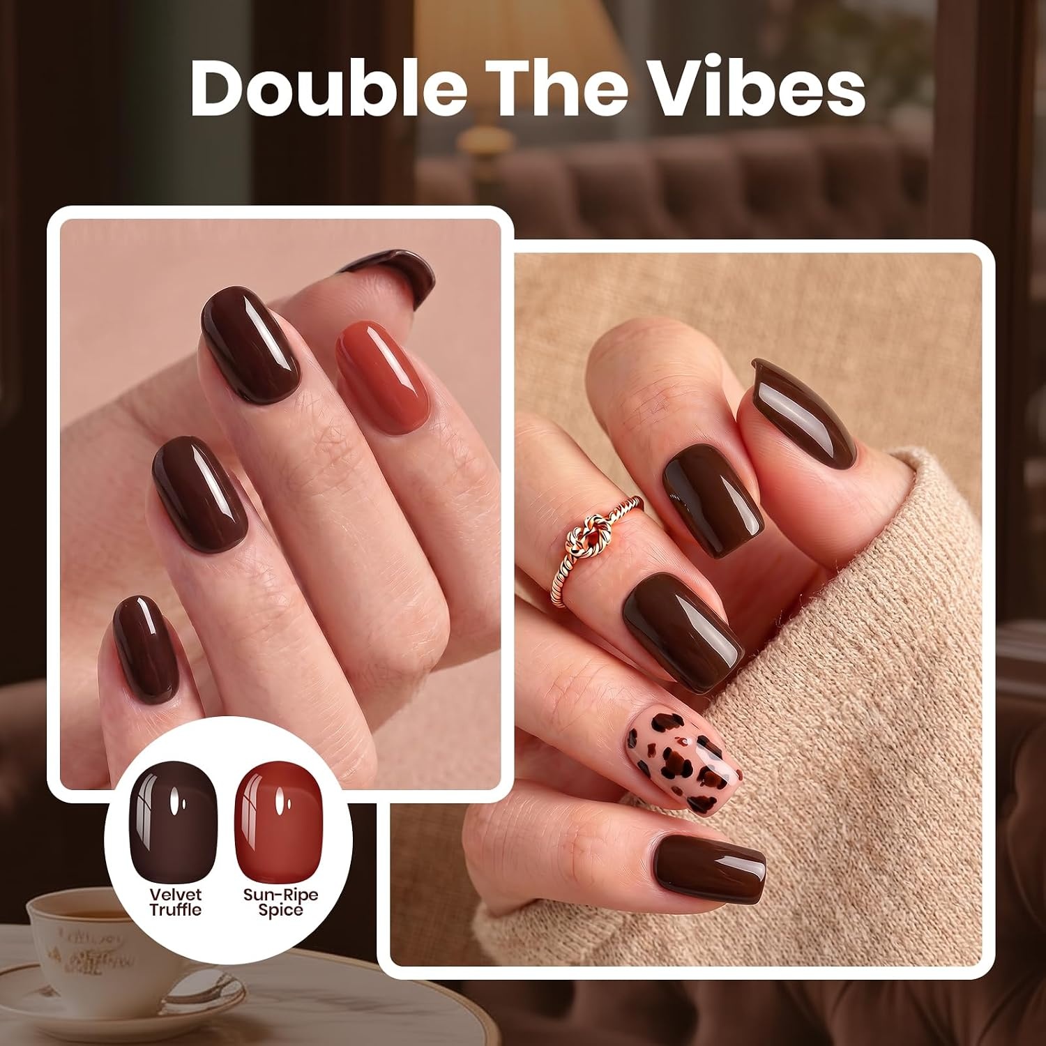 image:imageBeetles Dark Brown Nail Polish Quick Dry Regular Nail Polish Chocolate Mocha Brown Nail Polish Air Dry No UV Lamp Needed for DIY At Home Manicure 051Fl Oz15MLVelvet Truffle