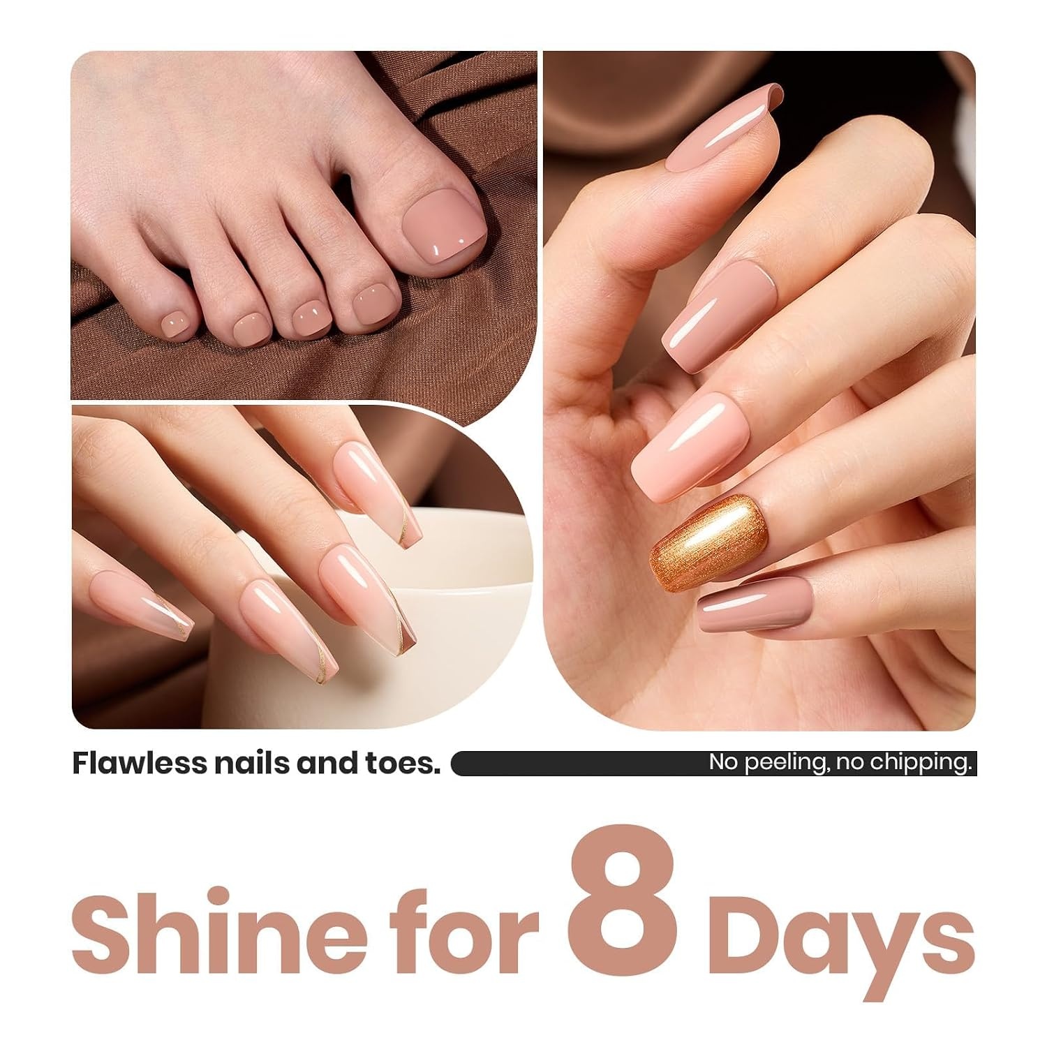 image:imageBeetles Dark Brown Nail Polish Quick Dry Regular Nail Polish Chocolate Mocha Brown Nail Polish Air Dry No UV Lamp Needed for DIY At Home Manicure 051Fl Oz15MLCozy Days