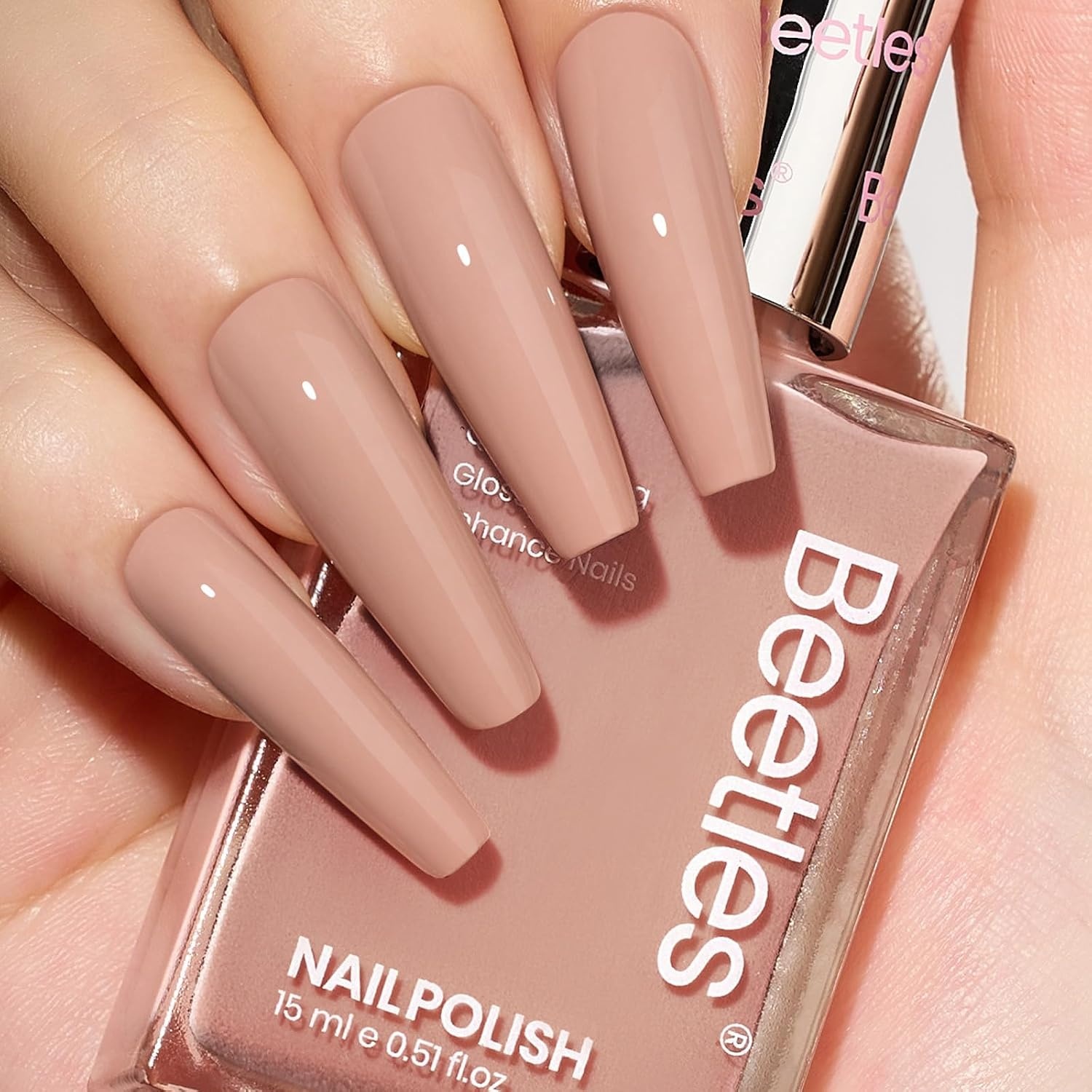 image:imageBeetles Dark Brown Nail Polish Quick Dry Regular Nail Polish Chocolate Mocha Brown Nail Polish Air Dry No UV Lamp Needed for DIY At Home Manicure 051Fl Oz15MLCozy Days