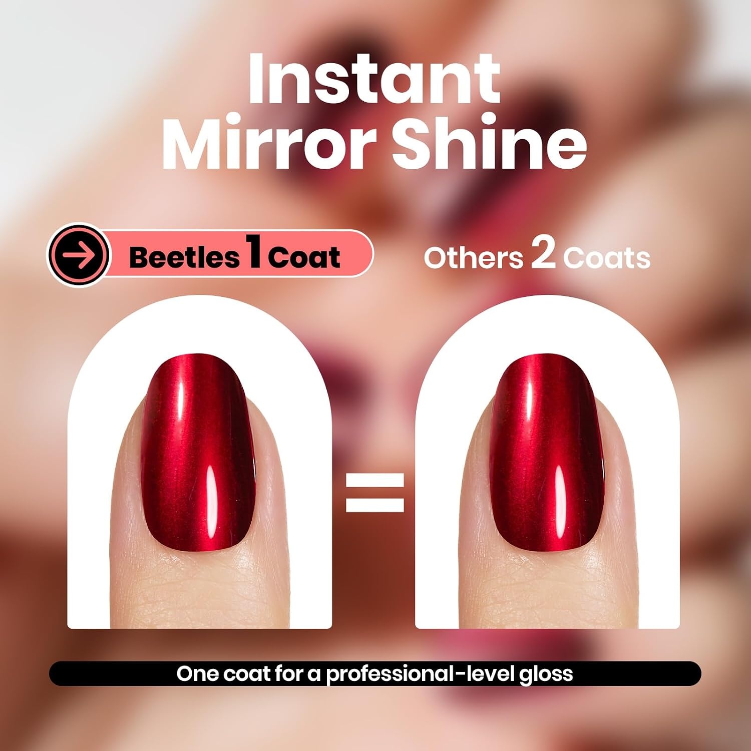 image:imageBeetles Dark Brown Nail Polish Quick Dry Regular Nail Polish Chocolate Mocha Brown Nail Polish Air Dry No UV Lamp Needed for DIY At Home Manicure 051Fl Oz15MLCherry Mirror