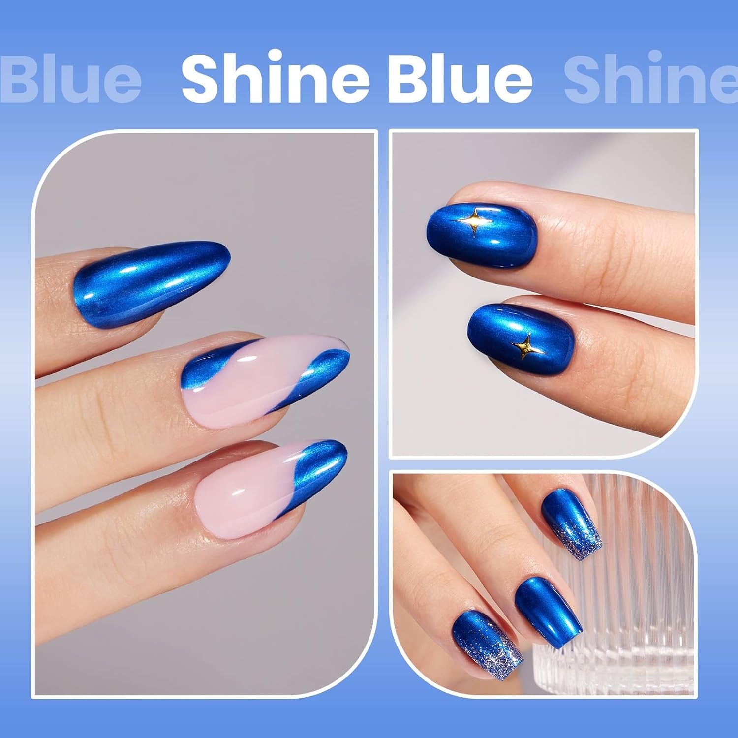image:imageBeetles Dark Brown Nail Polish Quick Dry Regular Nail Polish Chocolate Mocha Brown Nail Polish Air Dry No UV Lamp Needed for DIY At Home Manicure 051Fl Oz15MLShine Blue