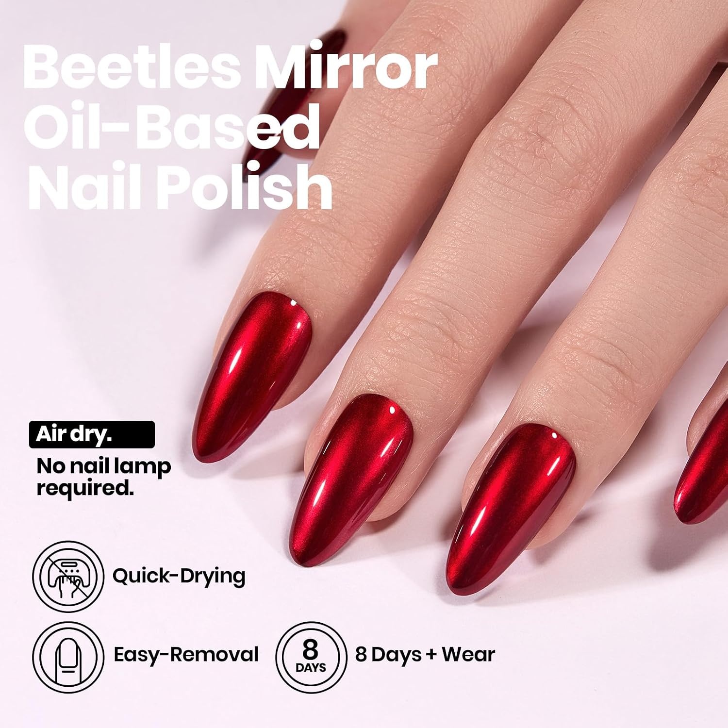 image:imageBeetles Dark Brown Nail Polish Quick Dry Regular Nail Polish Chocolate Mocha Brown Nail Polish Air Dry No UV Lamp Needed for DIY At Home Manicure 051Fl Oz15MLCherry Mirror