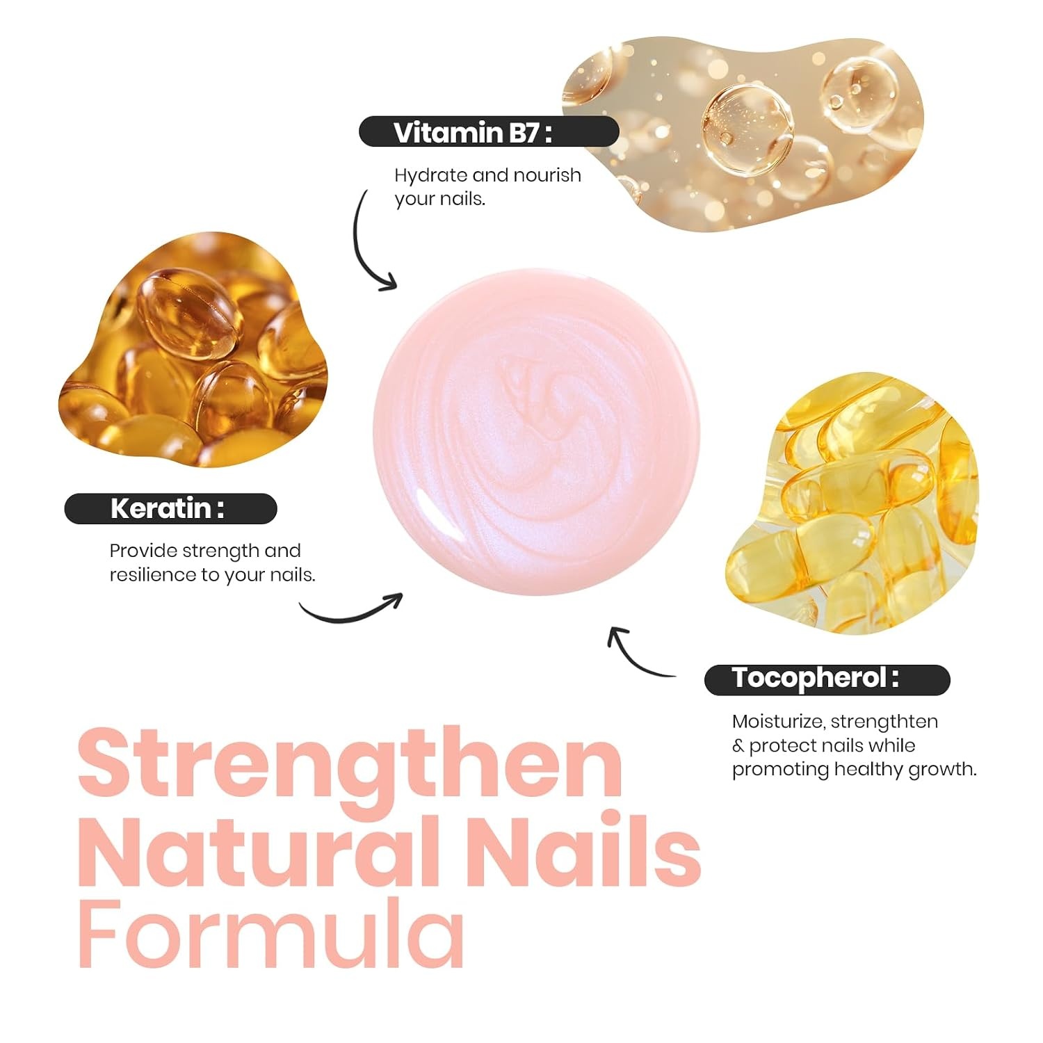 image:imageBeetles Nail Strengthener and Growth 2 In 1 Nude Pink Nail Polish Nail Concealer Fast Dry Quick Jelly Natural Nail Strengthener and Growth Treatment for Thin and Damaged Nails051 FL OZMermaid Tears