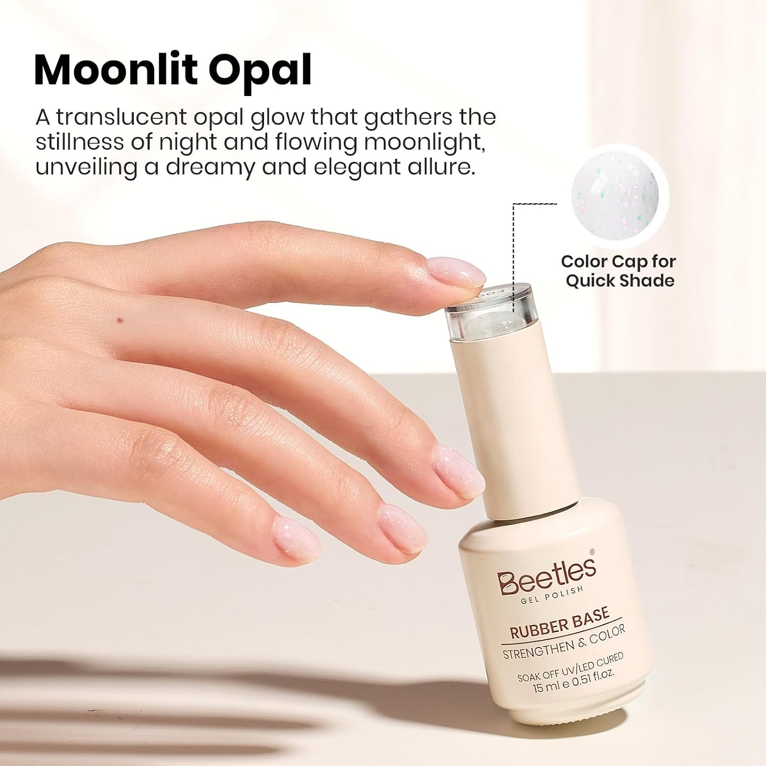 image:imageBeetles Nude Color Base Gel Polish 15ml Nude French Tip Gel Neutral nude color base gel for French tip styles with smooth DIY manicure applicationClear Milky Rubber Base Gel