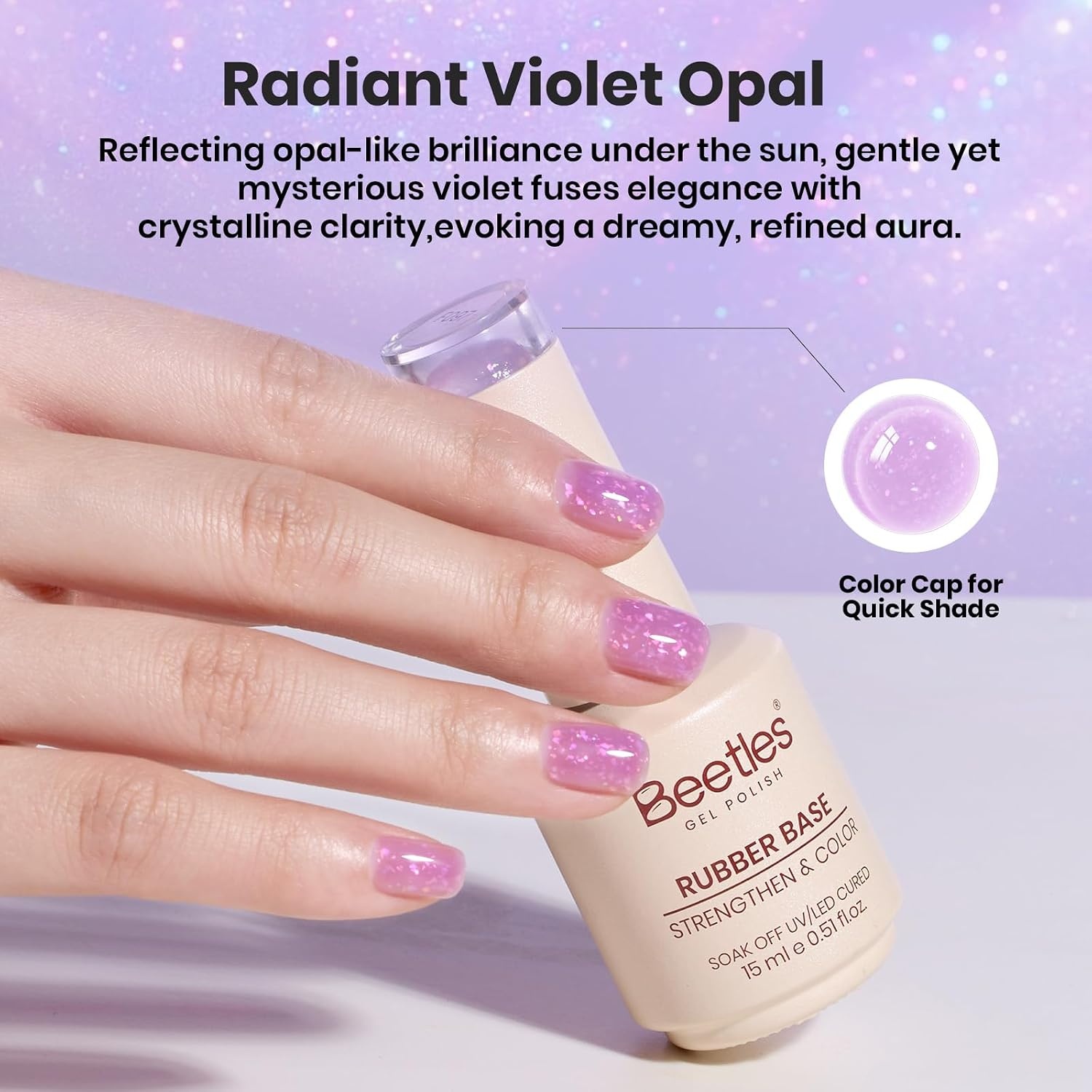 image:imageBeetles Nude Color Base Gel Polish 15ml Nude French Tip Gel Neutral nude color base gel for French tip styles with smooth DIY manicure applicationClear Purple Rubber Base Gel