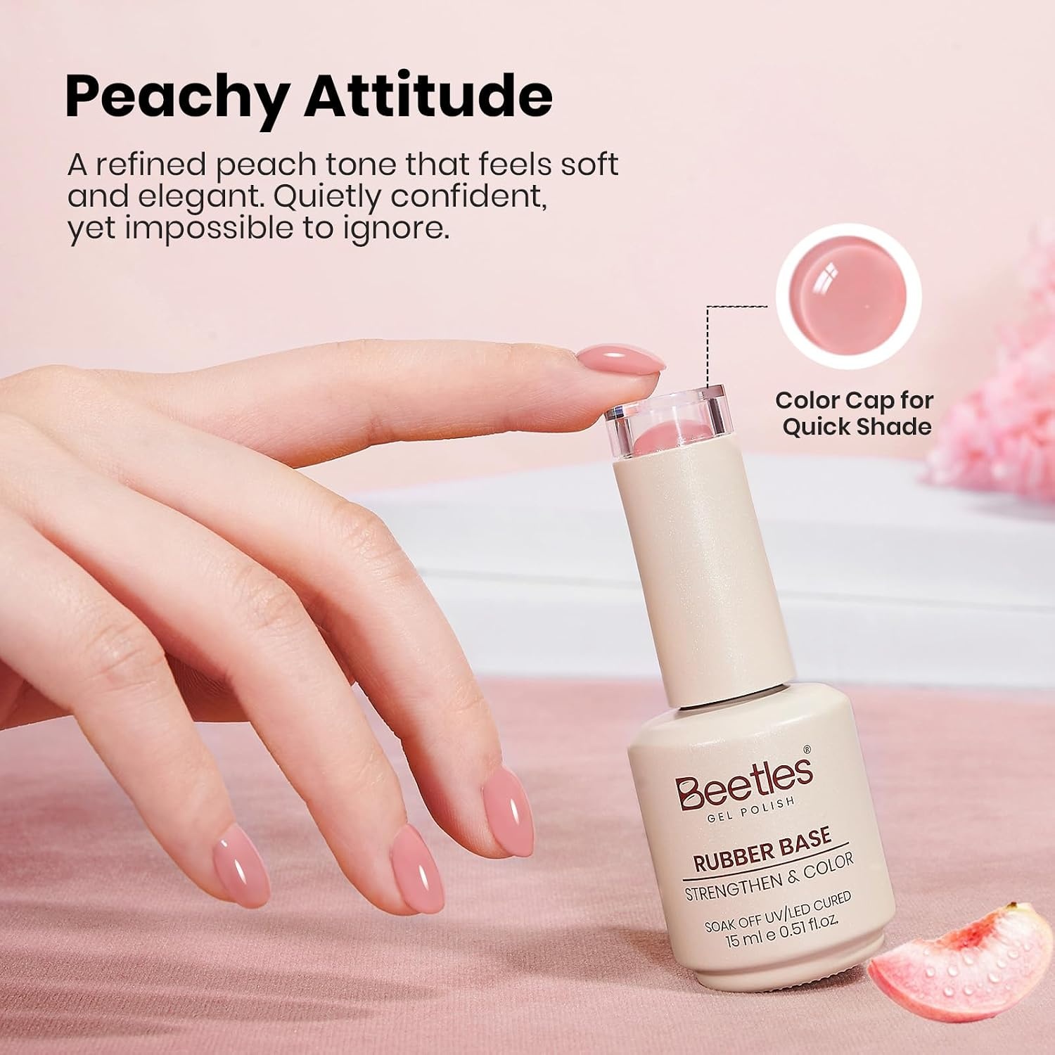 image:imageBeetles Nude Color Base Gel Polish 15ml Nude French Tip Gel Neutral nude color base gel for French tip styles with smooth DIY manicure applicationNude Pink Rubber Base Gel