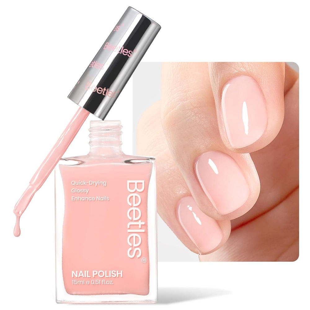 image:imageBeetles Nail Strengthener and Growth 2 In 1 Nude Pink Nail Polish Nail Concealer Fast Dry Quick Jelly Natural Nail Strengthener and Growth Treatment for Thin and Damaged Nails051 FL OZPeach Liqueur