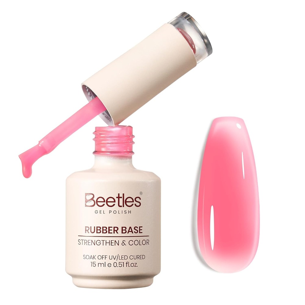 image:imageBeetles Nude Color Base Gel Polish 15ml Nude French Tip Gel  Neutral nude color base gel for French tip styles with smooth DIY manicure applicationClear Rubber Base Gel 1 Pcs