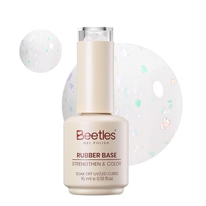 Beetles Nude Color Base Gel Polish 15ml Nude French Tip Gel | Neutral nude color base gel for French tip styles with smooth DIY manicure application.(Clear Milky Rubber Base Gel)
