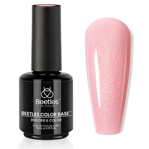 Beetles Nude Color Base Gel Polish 15ml Nude French Tip Gel | Neutral nude color base gel for French tip styles with smooth DIY manicure application.(Pink)